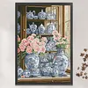 Porcelain Camellia-11CT Stamped Cross Stitch 50*70cm/19.69*27.56in(Big Size)