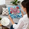 (25x25cm)DIY Flower Heart Framed Handmade Pearl Painting Art Craft Kit Living Home Decor