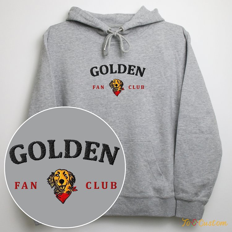 TOSCUSTOM™ Golden Retriever Fan Club Embroidered Custom Hoodie For Dog Lovers