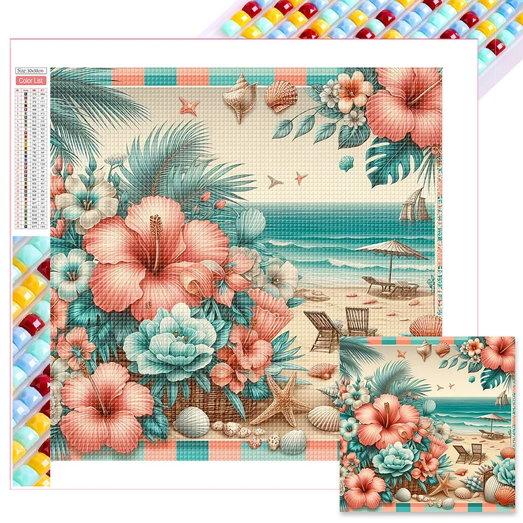 Summer Seaside 30*30CM (Canvas) Full Square Drill Diamond Painting gbfke