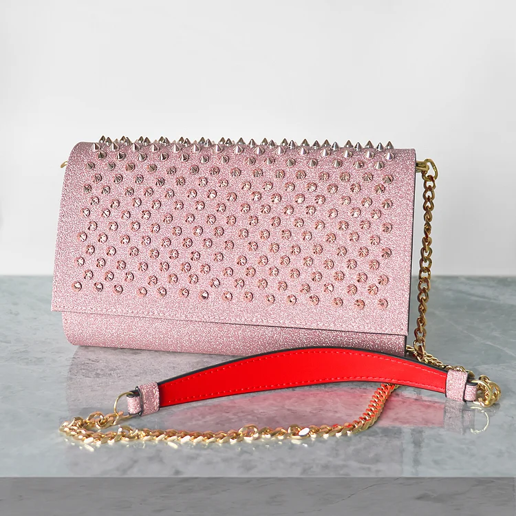 Red bottom lining square rivet wallet Vocosi VOCOSI