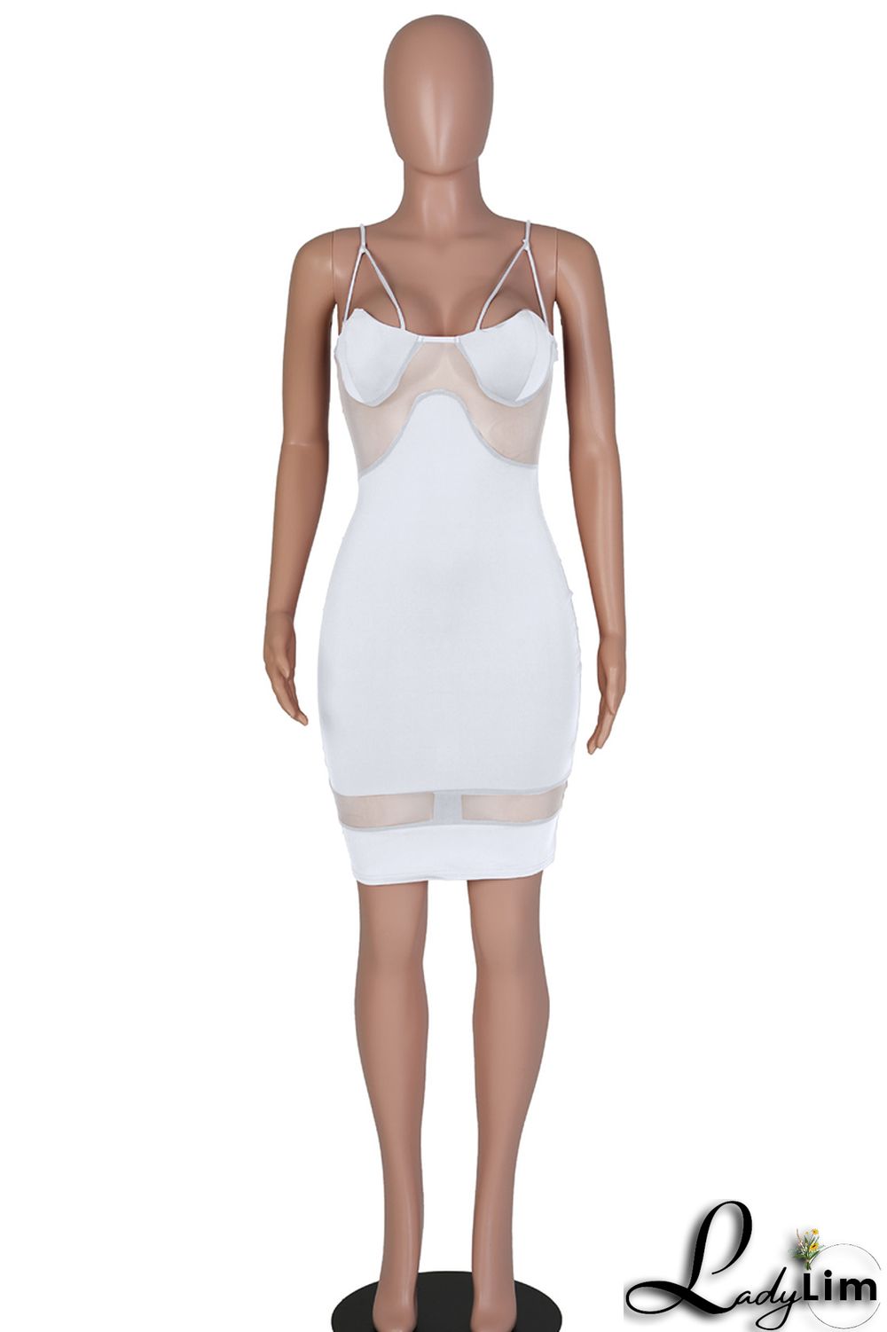 Black Fashion Sexy Solid Split Joint Backless Spaghetti Strap Sleeveless Dress