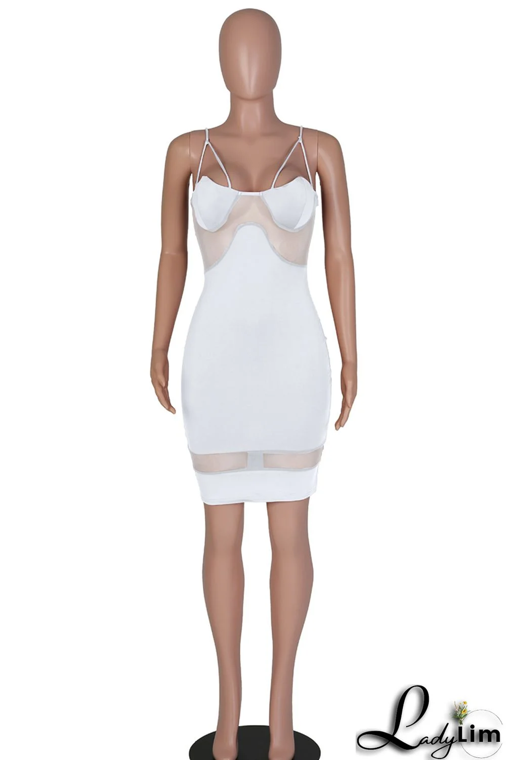 Black Fashion Sexy Solid Split Joint Backless Spaghetti Strap Sleeveless Dress