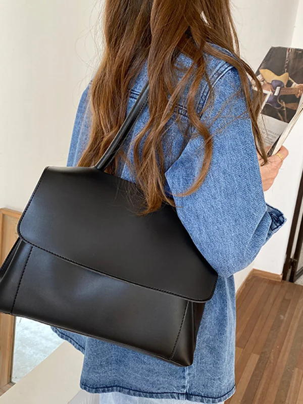 Casual Simple Chic Solid Color Shoulder Bag