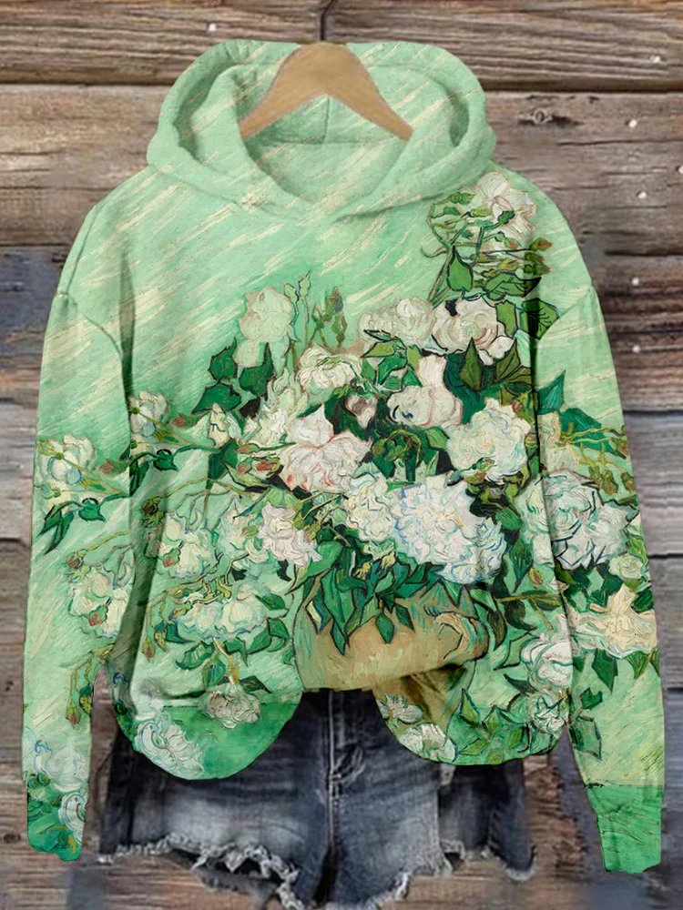 Classy Roses Oil Painting Art Comfy Hoodie