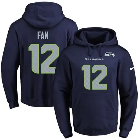 Seahawks #12 Fan Navy Blue Name & Number Pullover NFL Hoodie