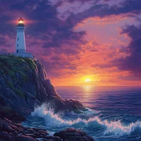 Dramatic Coastal Scene - Diamond Painting