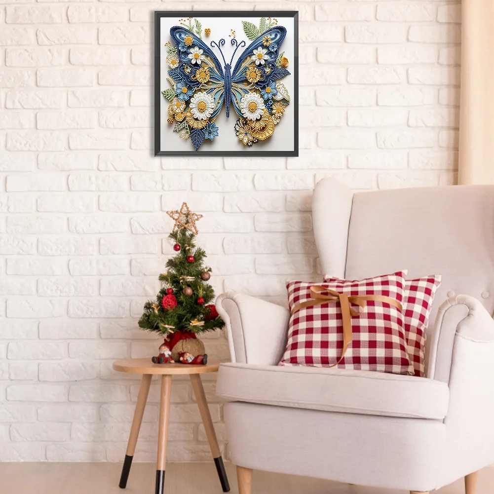 Diamond Painting - Partial Special Shaped Drill - Butterfly(Canvas|30*30cm)