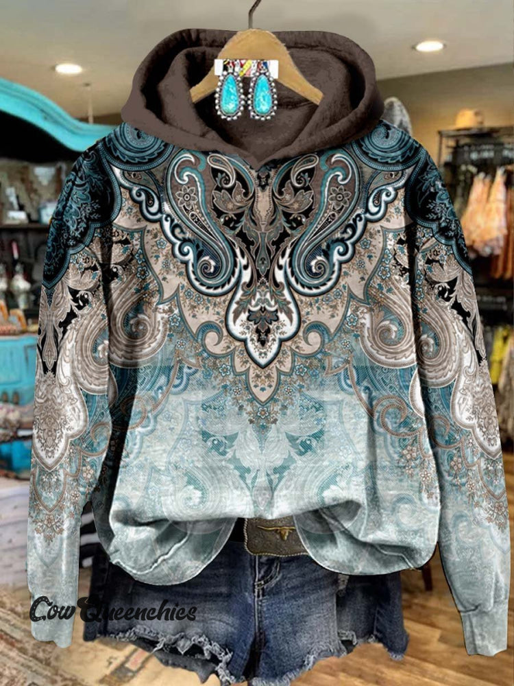 Women’s Paisley Print Casual Sweatshirt Multicolor / S