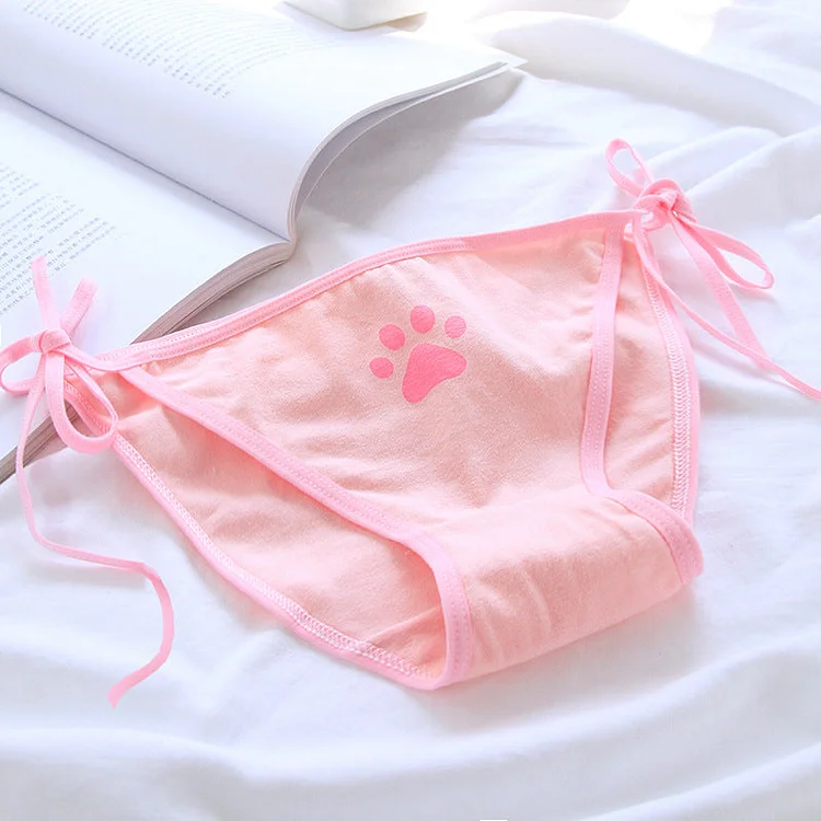 Anime Cute Cat Paw Tie Panties