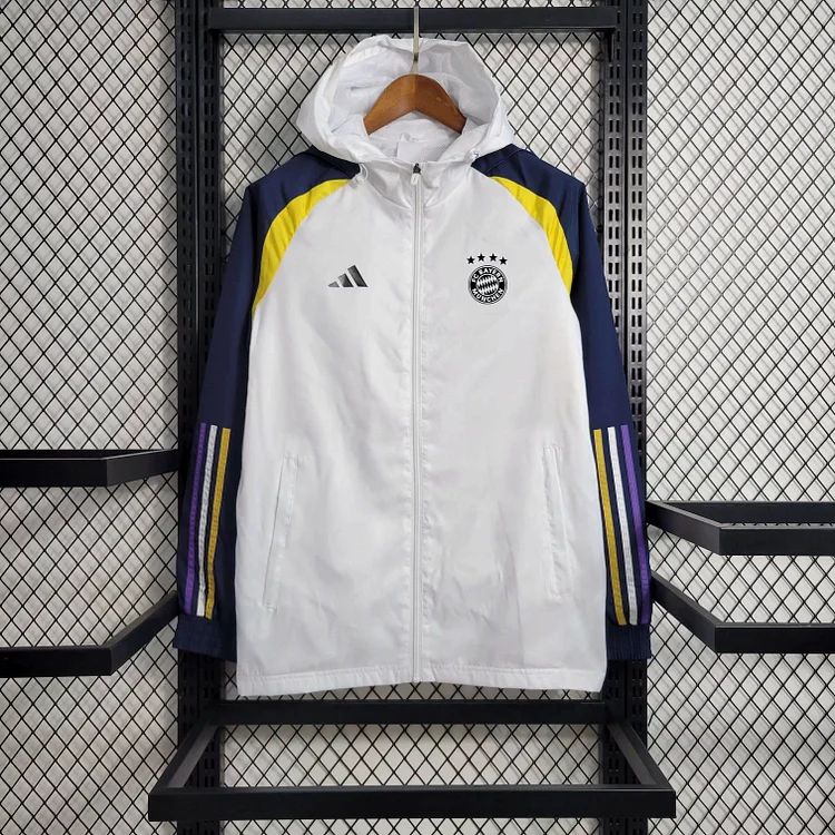 2023/2024 Bayern white long-sleeved windbreaker