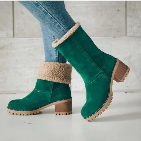 Colourp Colourp And Winter 35-43 Large Size Low Tube Plus Velvet Warm Thick With Students Leisure Flat Women's Boots