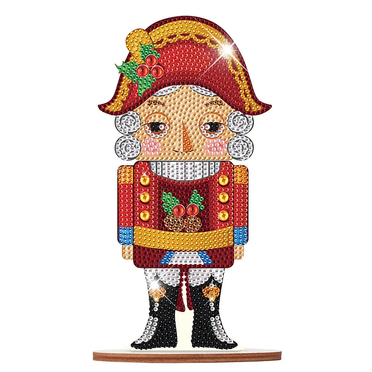 Wooden Diamond Art Table Decor Christmas Nutcracker Crystal