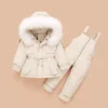 Baby Girl Boy Down Outfit Suit Warm Overalls Sets 2 Pcs