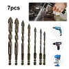 7Pcs High Hardness Glass Drill Bit 3/4/5/6/8/10/12 mm for Concrete Glass Ceramic