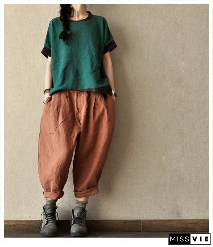 Turnip Pants Causal Linen Long Pants