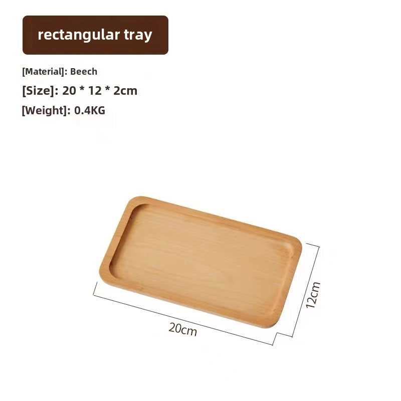 Japanese-style Oval Wooden Tray Solid Wood Rectangular Plate Black Walnut Afternoon Tea Coffee Tray Exquisite Small Tray