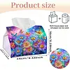 (24cm)Diamond Art Tissue Box Cover DIY PU Desktop Organizer Large(Flower)
