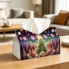Large Size DIY Starry Christmas Forest Diamond Painting Tissue Box