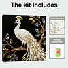 (25x25cm)DIY Pearl Painting Peacock Framed Handmade Pearl Material Art Kit Living Room Decor
