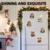 6PCS  Xmas Pets DIY Pearl Diamond Painting Christmas Fridge Magnets, Sparkling Rhinestone Refrigerator Magnet Craft Kit for Home Decor & Gifts