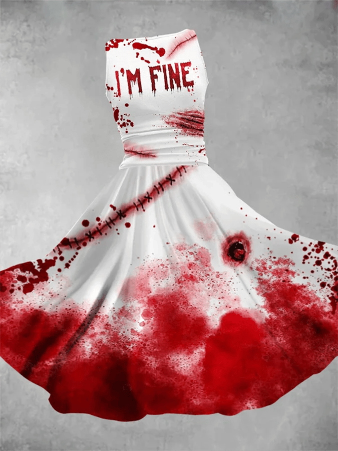 Women's Bloody I'm Fine Halloween Dress