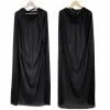 Halloween Hooded Cape Adult Death Cosplay Costumes Black Long Hooded Cloak Scary Witch Devil Role Play Cosplay