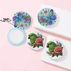 (US Local)DIY Diamond Art Portable Cosmetic Mirror Round Diamond Painting Crafts (Bird)