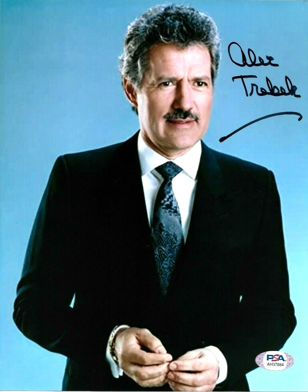 ALEX TREBEK HAND SIGNED AUTOGRAPHED 8X10 Photo Poster painting WITH PSA DNA COA MUST SEE RARE 1