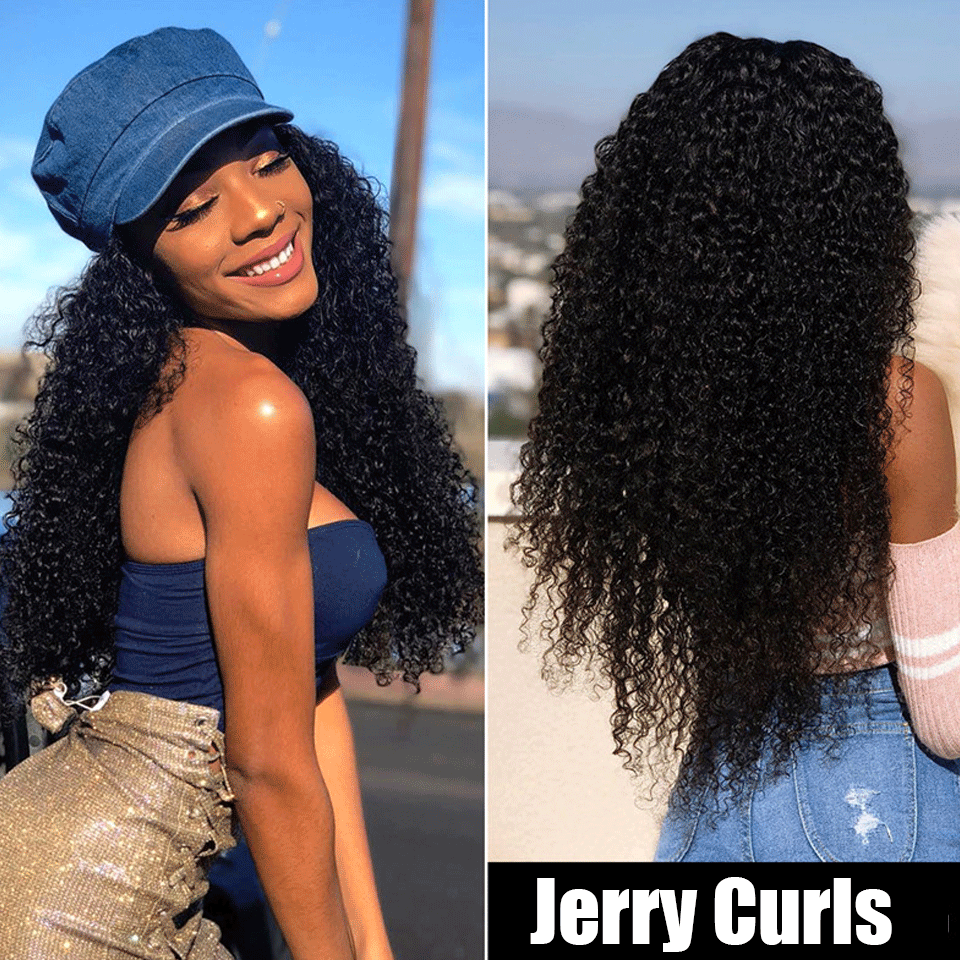 The Only Human Hair Jerry Curly 13x6 Inch Lace Frontal Wig With Baby Hair 210% Density