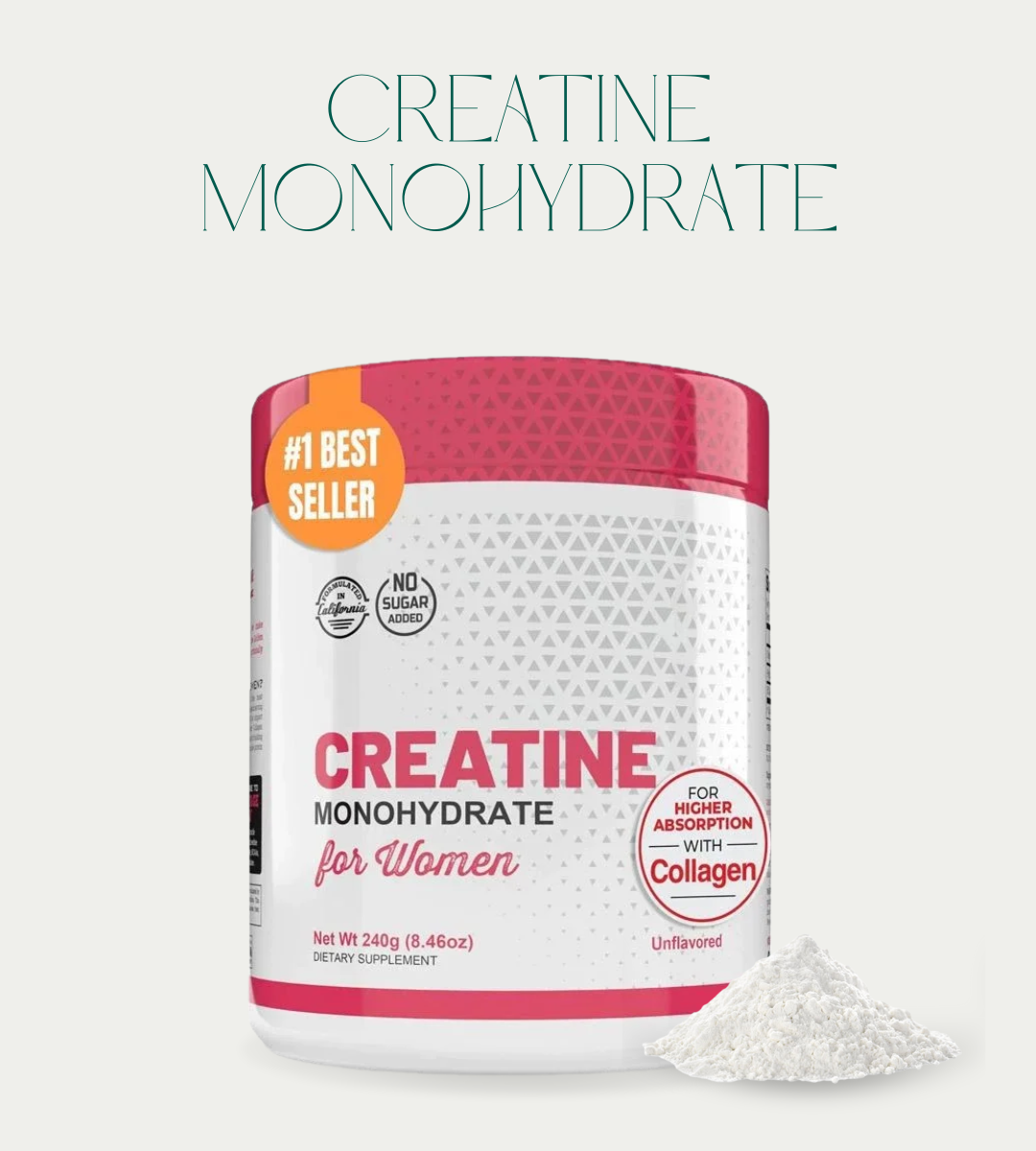 Creatine Monohydrate for Women with Collagen and BCAA's