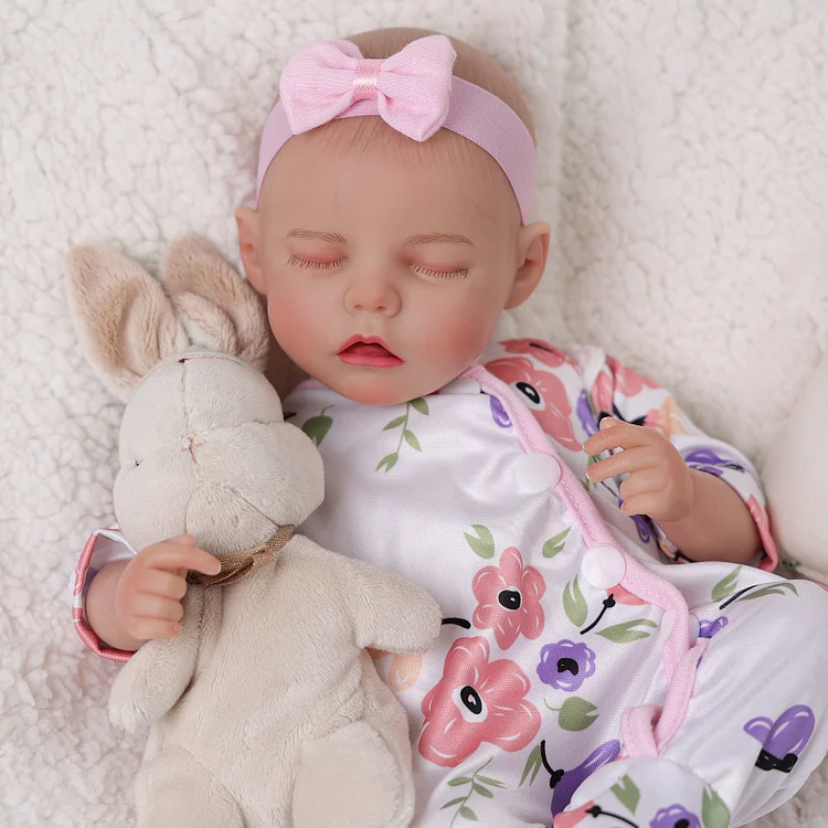 Babeside Twinnie 15" Reborn Baby Doll Lifelike Girl Sleeping Infant Lovely Beautiful Flowers