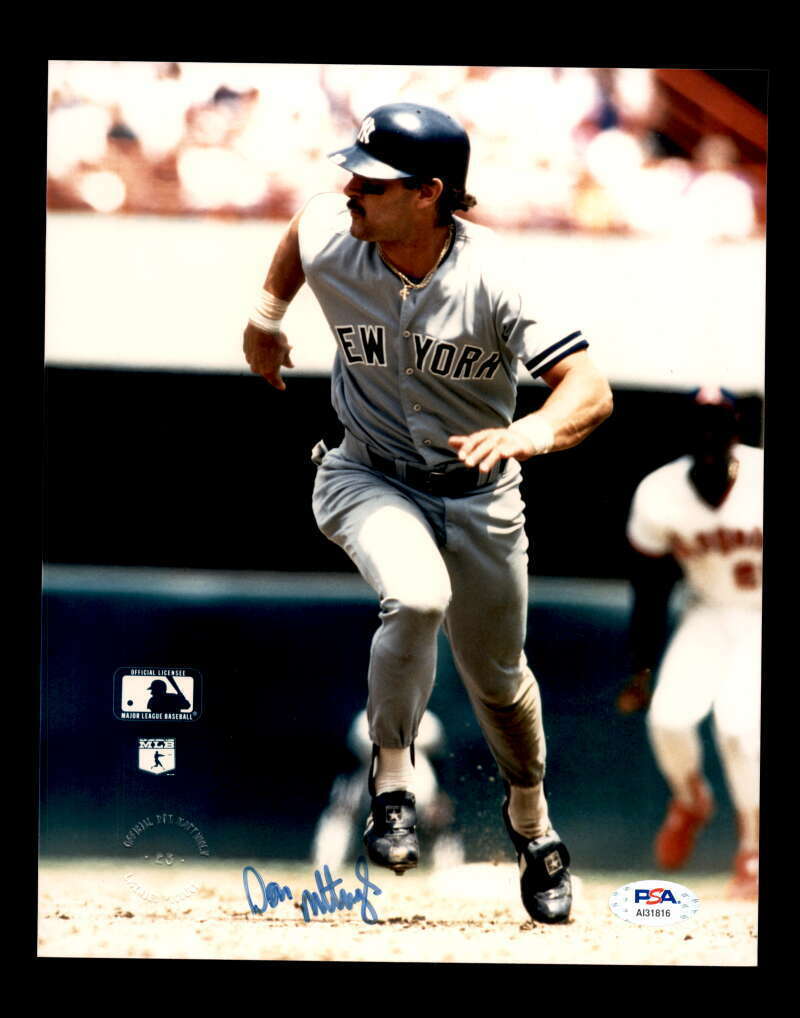 Don Mattingly PSA DNA Coa Hand Signed 8x10 Photo Poster painting Autograph