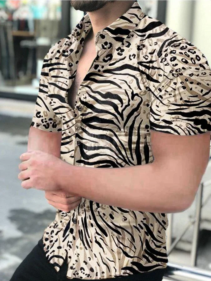 Men's Casual Printed Short-Sleeved Shirt35