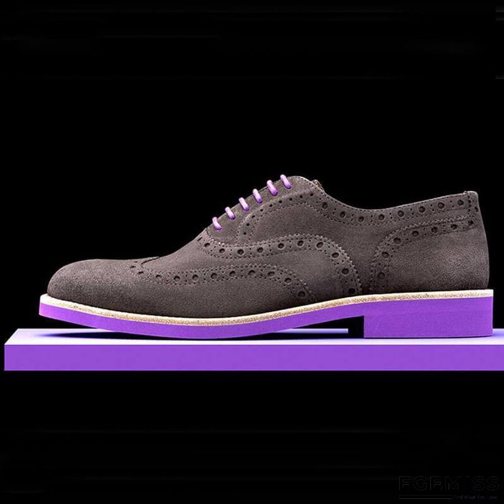 Men's Fashion Brogue Carved Suede Shoes | EGEMISS