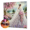 (Pre-Framed)Diamond Painting-DIY Crystal Rhinestone Wedding Dress(25x25cm)