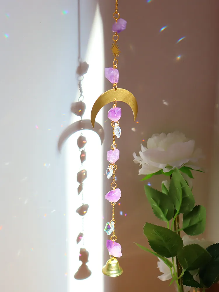 Hanging Crystal Star Eye Window Car Prism Moon Bell Pendants