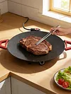 Smokeless Electric BBQ Grill Baking Trays with Handles Removable Grilling Plate 12/14/16in Round Nonstick Cooking Griddle Pan for Steaks Burgers Pancakes