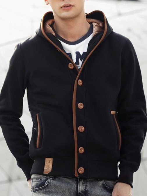 Color block Long Sleeve Casual Hoodie Outerwear