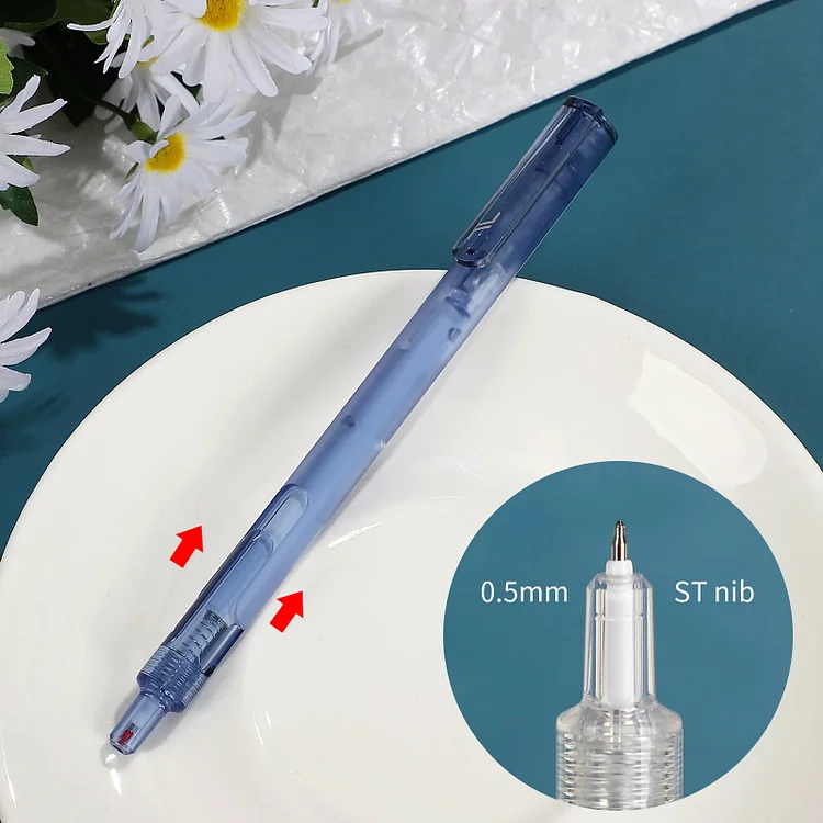 Journalsay 1 Pc Pull Out Lift Pen Gel Pen 0.5mm Black Write Smoothly 