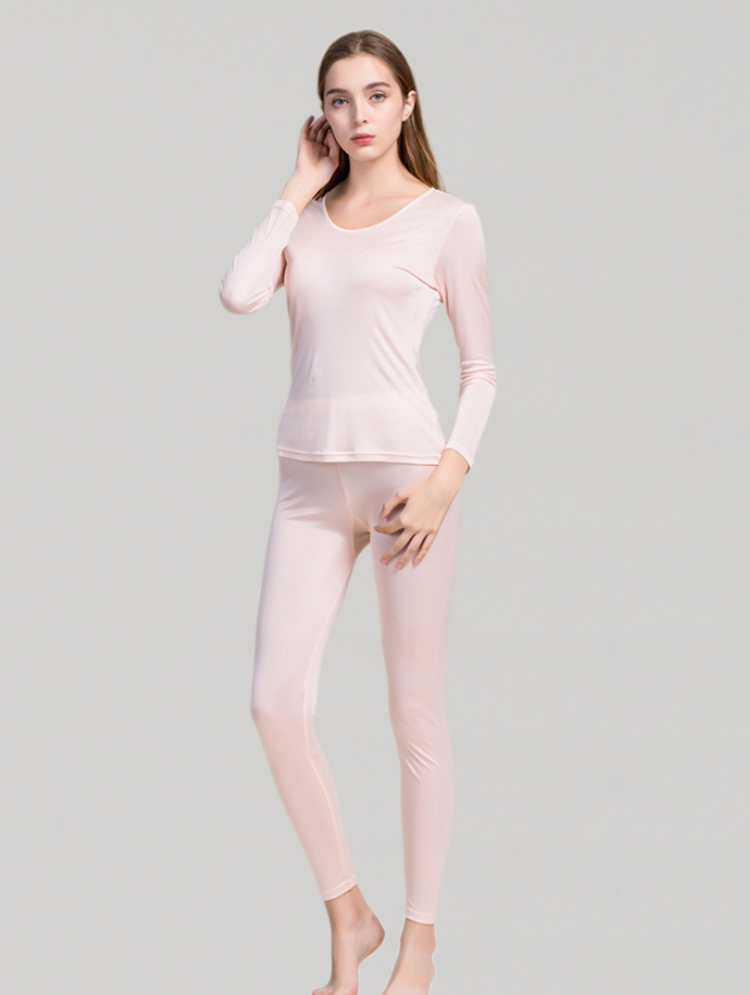 100 Silk Lightweight Thermal Underwear Set For Women REAL SILK LIFE