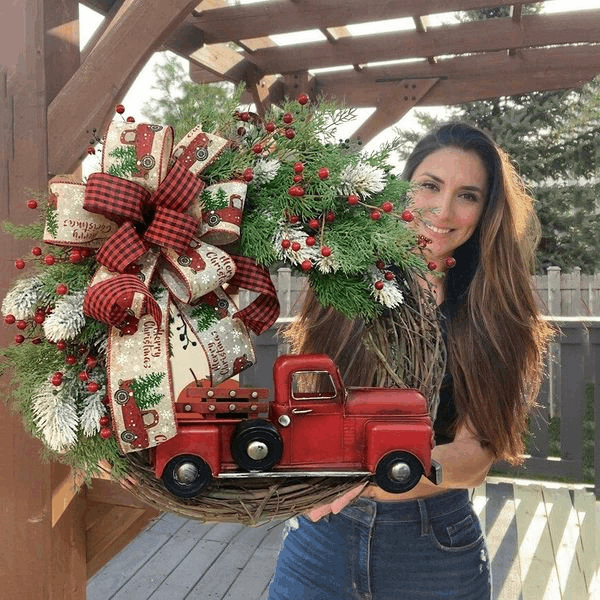 💥50% Off💥Red Truck Christmas Wreath