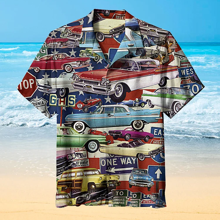 Vintage Car Collage | Hawaiian Shirt