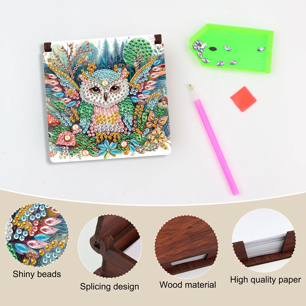 DIY Owl Diamond Painting Note Box Paper 160 Sheets of Paper for DIY Art Craft