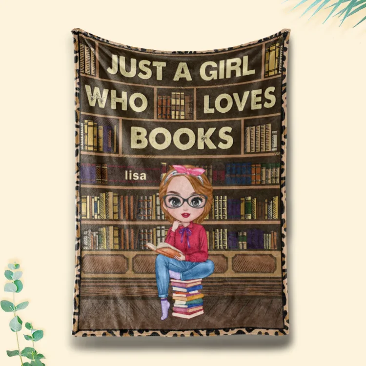 Reading Just A Girl Boy Who Loves Books Vintage - Personalized Custom Blanket