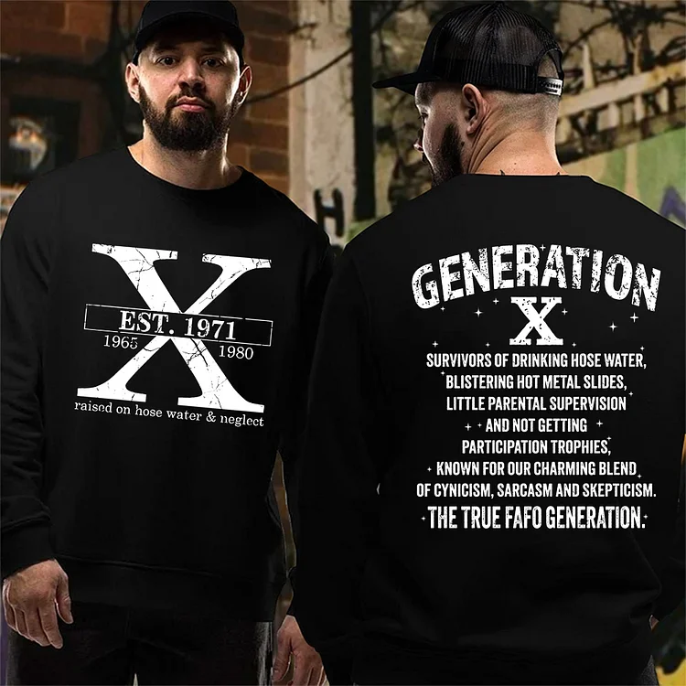 Custom Birth Year Generation X Badass Hoodie - Retro Survivor Sweatshirt for Gen X
