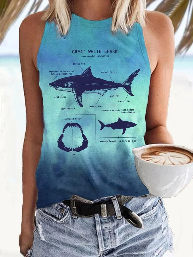 🔥Buy 3 Get 10% Off🔥Women's resort style marine life printed casual vest