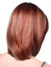 Mixed-Color Brown Curly Short Wig with Slant Bangs