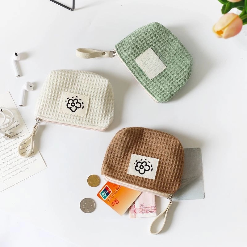 Women's Flower Cotton And Linen Zipper Coin Purses