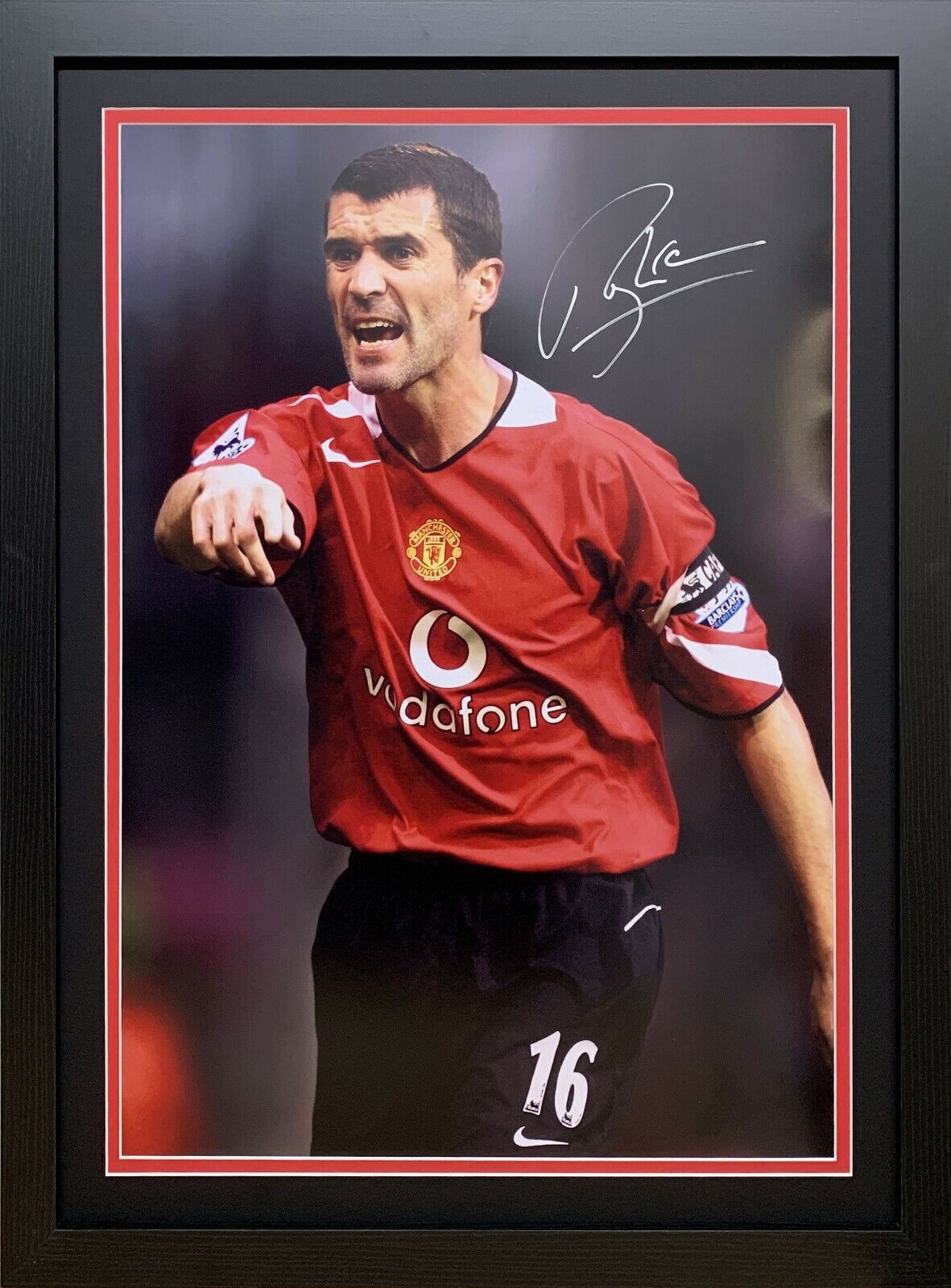 FRAMED HUGE 30x20 ROY KEANE SIGNED MANCHESTER UNITED FOOTBALL Photo Poster painting WITH PROOF